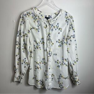 Talbots Floral Cotton Spring BUtton up top size large 1807